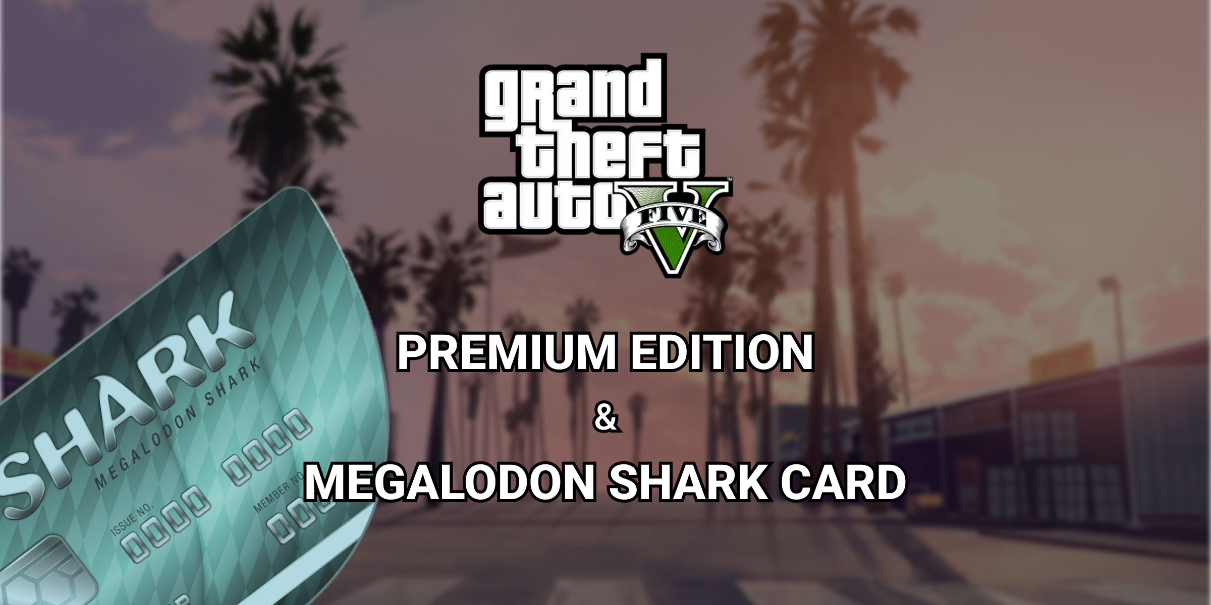 Grand Theft Auto V Premium & Megalodon Shark Card Bundle Global